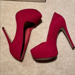 ALDO Red Calida Snakeskin Pumps
